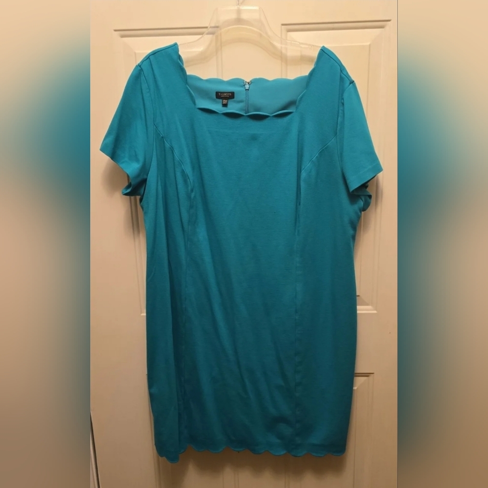 Talbots Scalloped Dress Size 20WP Green